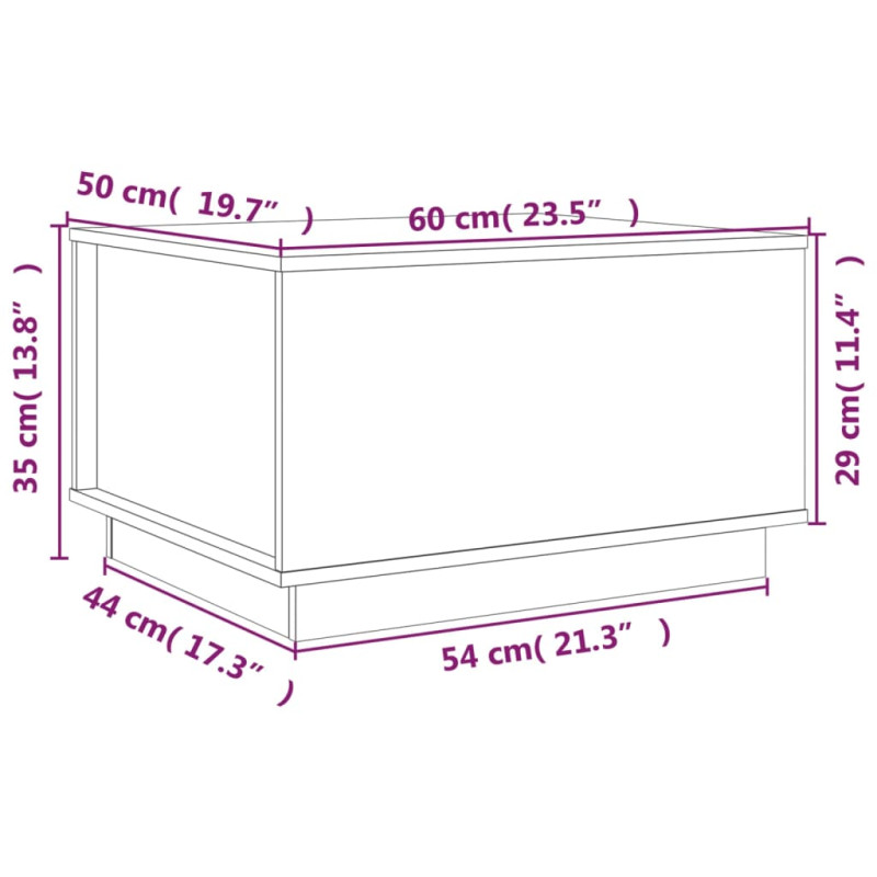 Produktbild för Soffbord svart 60x50x35 cm massivt furu