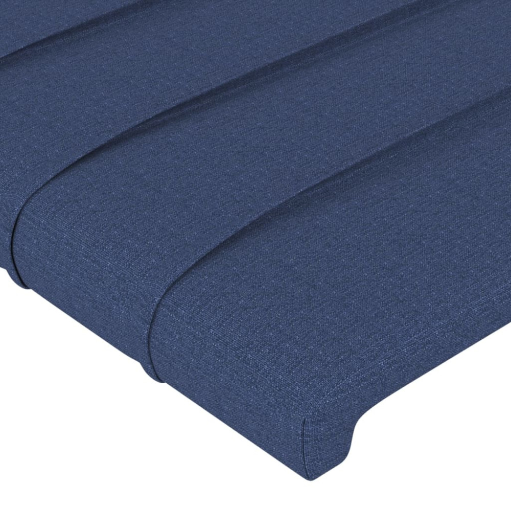 Produktbild för Sänggavel LED blå 103x16x118/128 cm tyg