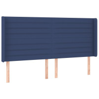 Produktbild för Sänggavel LED blå 203x16x118/128 cm tyg