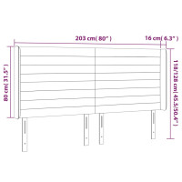 Produktbild för Sänggavel LED blå 203x16x118/128 cm tyg