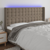 Produktbild för Sänggavel LED taupe 183x16x118/128 cm tyg