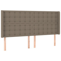 Produktbild för Sänggavel LED taupe 183x16x118/128 cm tyg