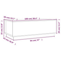 Produktbild för Soffbord grå 100x50x35 cm massiv furu