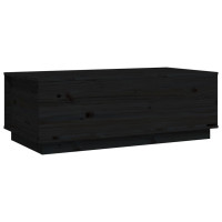 Produktbild för Soffbord svart 100x50x35 cm massiv furu