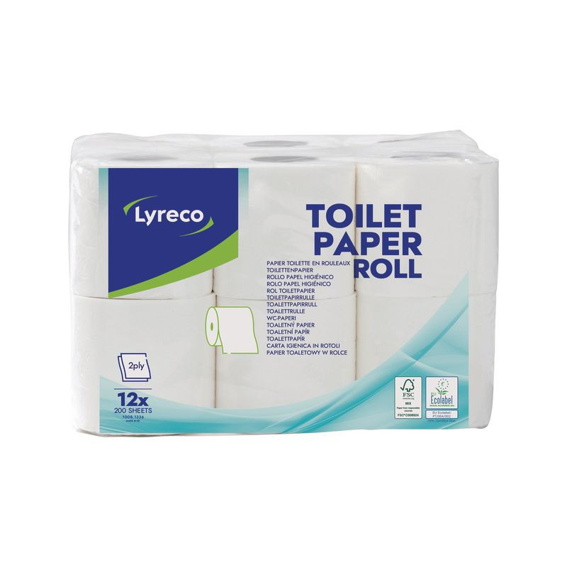 Produktbild för Toalettpapper LYRECO 22m 12/fp