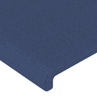 Produktbild för Sänggavel LED blå 147x16x118/128 cm tyg