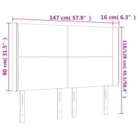 Produktbild för Sänggavel LED blå 147x16x118/128 cm tyg