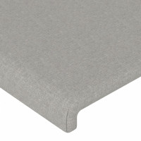 Produktbild för Sänggavel LED ljusgrå 163x16x118/128 cm tyg