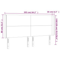 Produktbild för Sänggavel LED ljusgrå 163x16x118/128 cm tyg