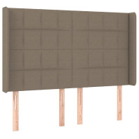 Produktbild för Sänggavel LED taupe 147x16x118/128 cm tyg