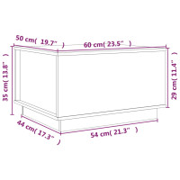 Produktbild för Soffbord grå 60x50x35 cm massivt furu