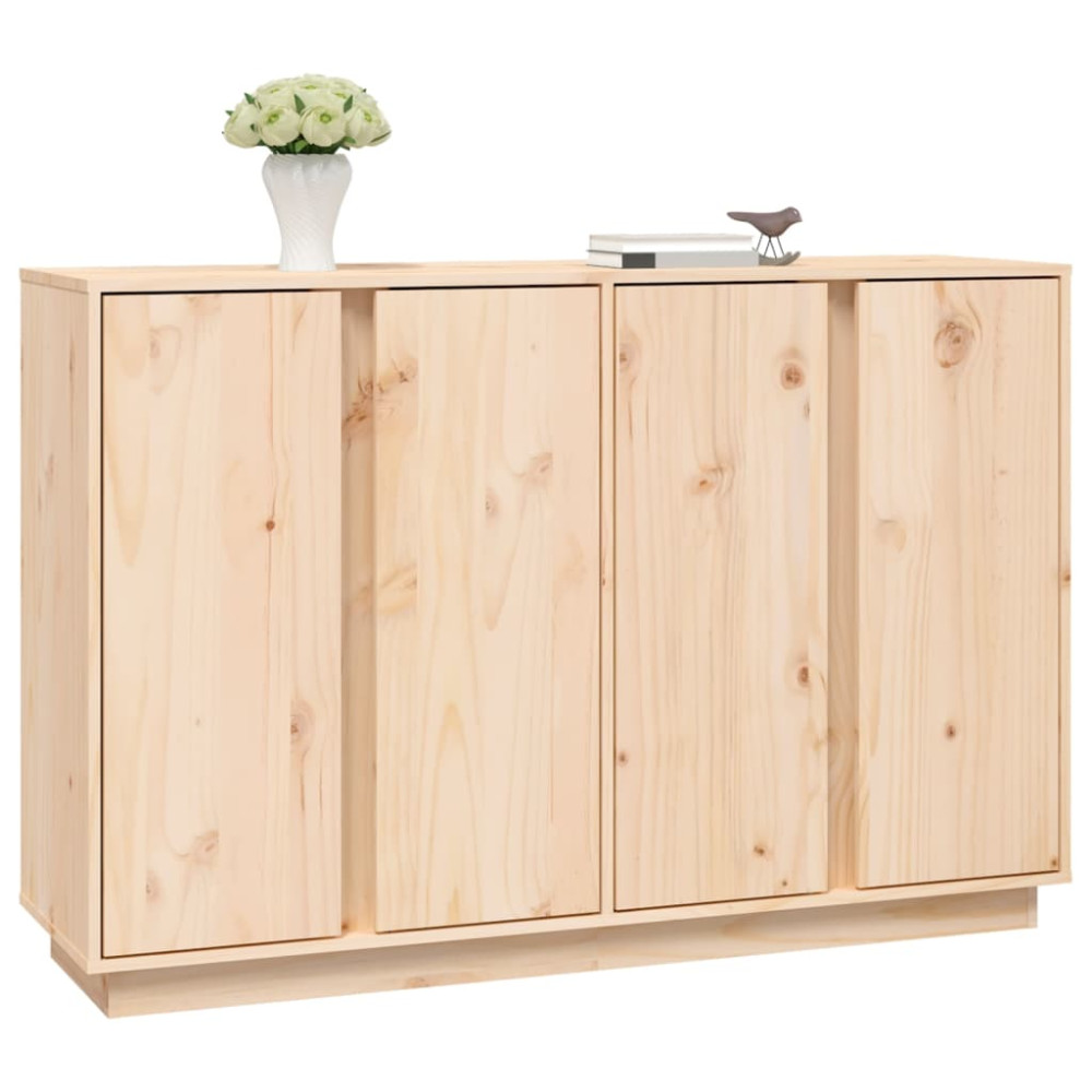 Produktbild för Skänk vit 120x35x80 cm massiv furu