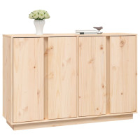 Produktbild för Skänk vit 120x35x80 cm massiv furu