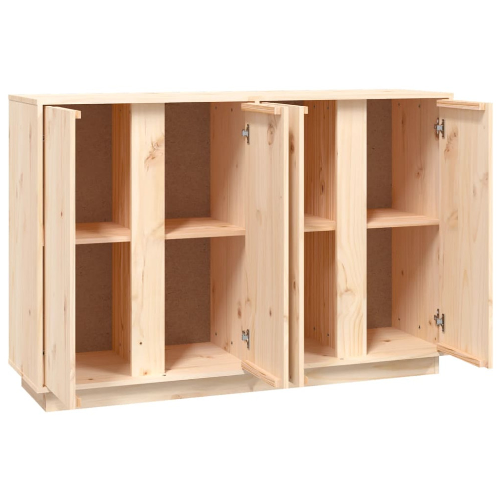 Produktbild för Skänk vit 120x35x80 cm massiv furu