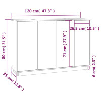 Produktbild för Skänk vit 120x35x80 cm massiv furu