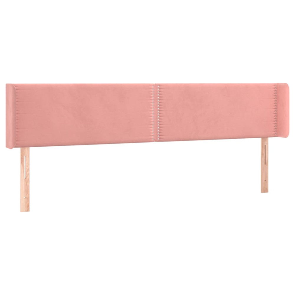 Produktbild för Sänggavel LED rosa 163x16x78/88 cm sammet