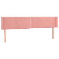 Produktbild för Sänggavel LED rosa 163x16x78/88 cm sammet