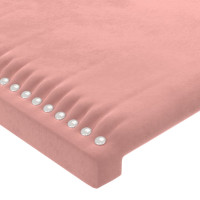 Produktbild för Sänggavel LED rosa 163x16x78/88 cm sammet