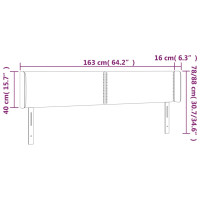Produktbild för Sänggavel LED rosa 163x16x78/88 cm sammet