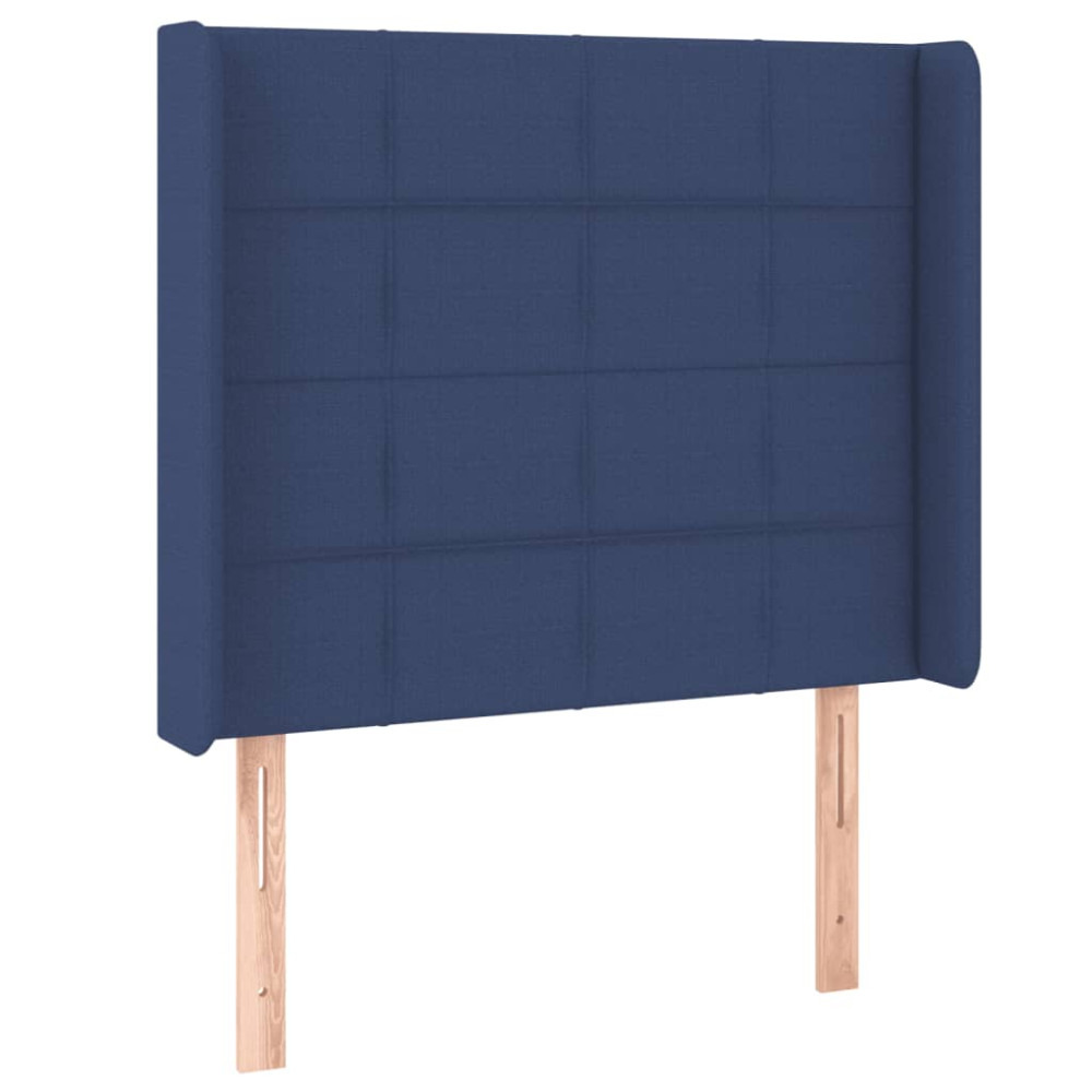 Produktbild för Sänggavel LED blå 83x16x118/128 cm tyg