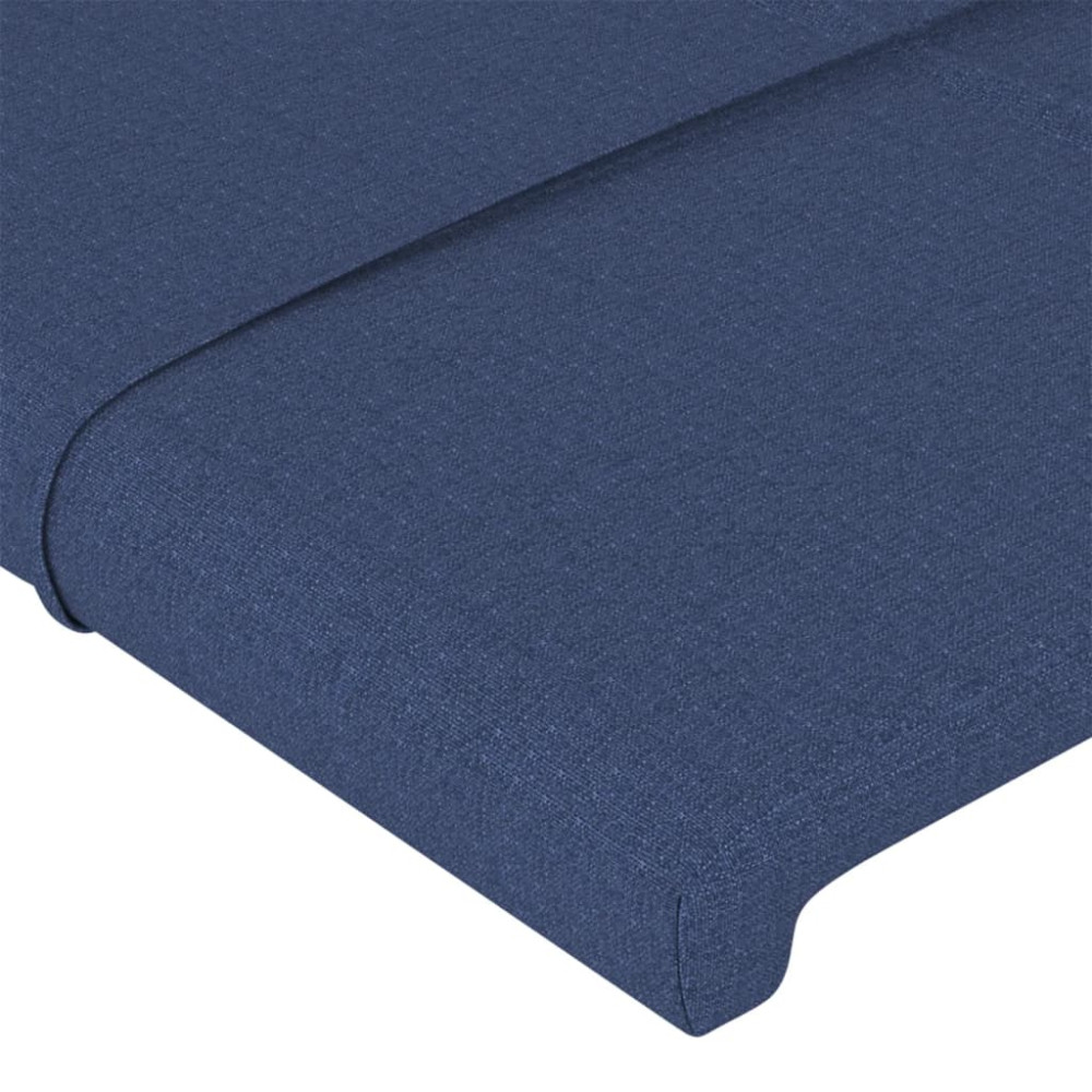 Produktbild för Sänggavel LED blå 83x16x118/128 cm tyg
