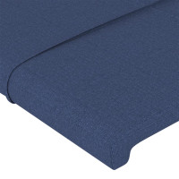 Produktbild för Sänggavel LED blå 83x16x118/128 cm tyg