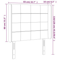 Produktbild för Sänggavel LED blå 83x16x118/128 cm tyg