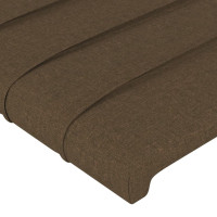 Produktbild för Sänggavel LED mörkbrun 93x16x118/128 cm tyg