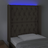 Produktbild för Sänggavel LED taupe 83x16x118/128 cm tyg