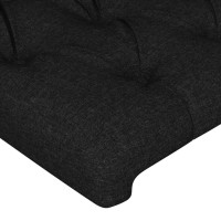 Produktbild för Sänggavel LED svart 203x16x118/128 cm tyg