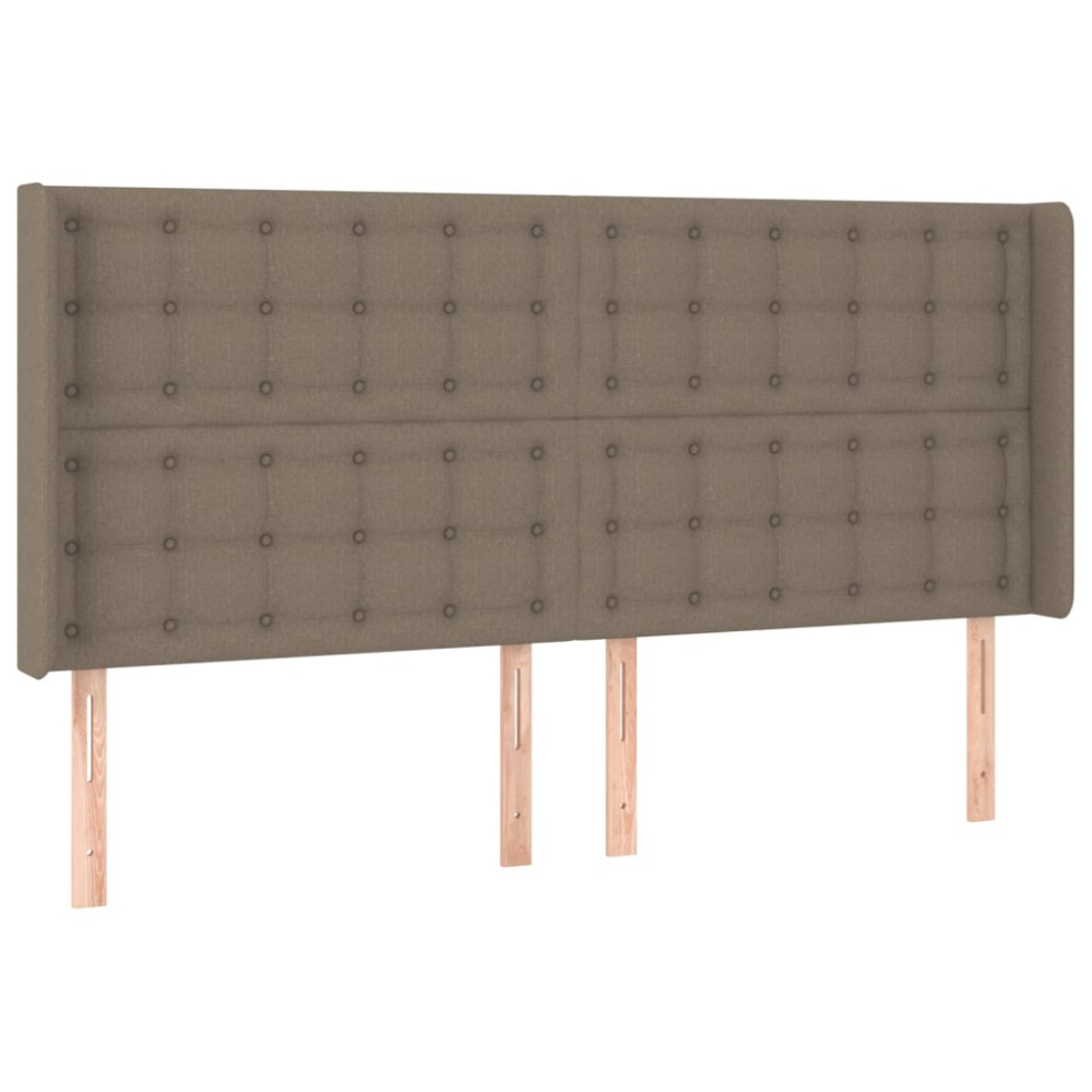 Produktbild för Sänggavel LED taupe 163x16x118/128 cm tyg