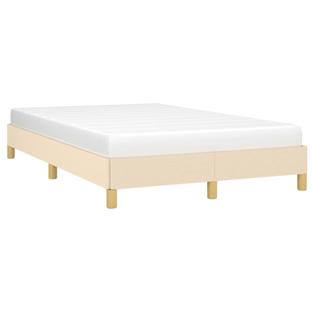Produktbild för Sängram utan madrass gräddvit 120x200 cm tyg