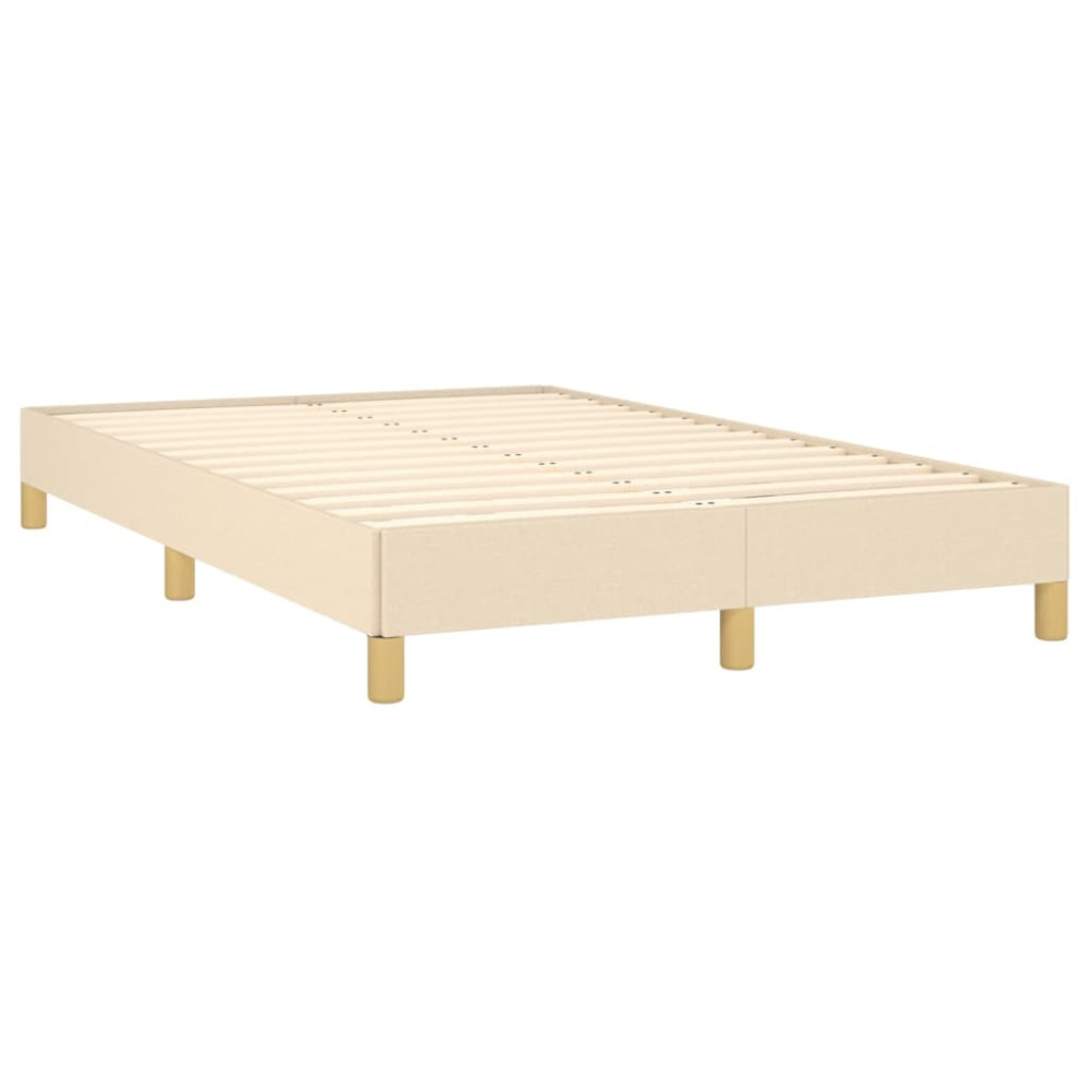 Produktbild för Sängram utan madrass gräddvit 120x200 cm tyg