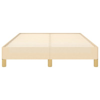 Produktbild för Sängram utan madrass gräddvit 120x200 cm tyg