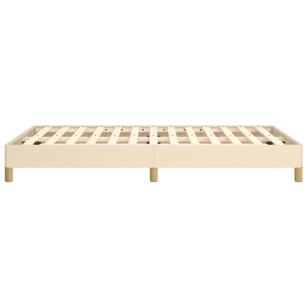 Produktbild för Sängram utan madrass gräddvit 120x200 cm tyg