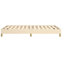 Produktbild för Sängram utan madrass gräddvit 120x200 cm tyg