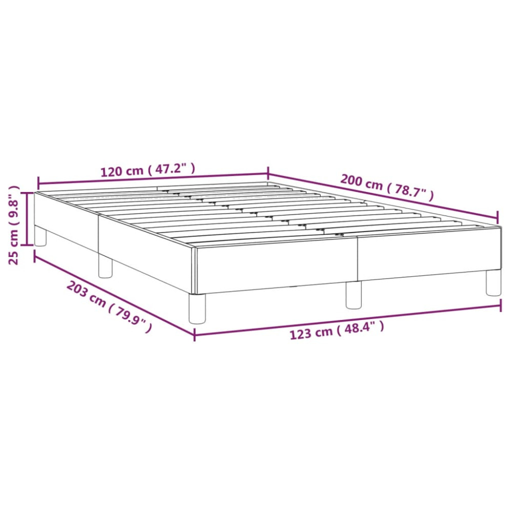 Produktbild för Sängram utan madrass gräddvit 120x200 cm tyg