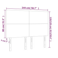 Produktbild för Sänggavel LED blå 144x5x118/128 cm tyg