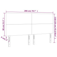 Produktbild för Sänggavel LED svart 200x5x118/128 cm tyg