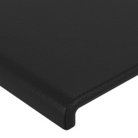 Produktbild för Sänggavel LED svart 160x5x118/128 cm konstläder