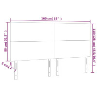 Produktbild för Sänggavel LED grå 160x5x118/128 cm konstläder