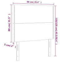 Produktbild för Sänggavel LED blå 90x5x118/128 cm tyg