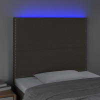Miniatyr av produktbild för Sänggavel LED taupe 100x5x118/128 cm tyg
