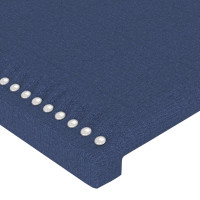 Produktbild för Sänggavel LED blå 144x5x118/128 cm tyg
