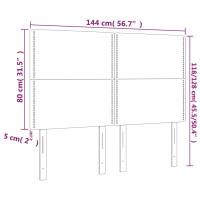 Produktbild för Sänggavel LED blå 144x5x118/128 cm tyg