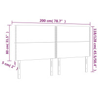 Produktbild för Sänggavel LED mörkgrå 200x5x118/128 cm sammet