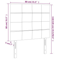Produktbild för Sänggavel LED gräddvit 80x5x118/128 cm tyg
