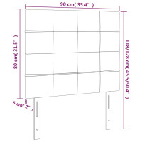 Produktbild för Sänggavel LED ljusgrå 90x5x118/128 cm tyg