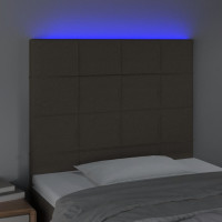 Produktbild för Sänggavel LED taupe 90x5x118/128 cm tyg