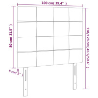 Produktbild för Sänggavel LED mörkgrå 100x5x118/128 cm tyg
